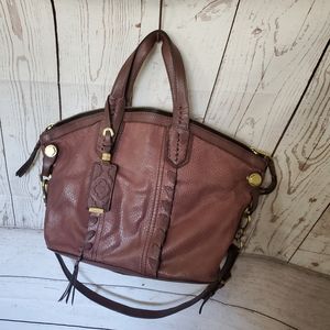 OrYany for Anthropologie Cassie braided leather tote bag plum purple